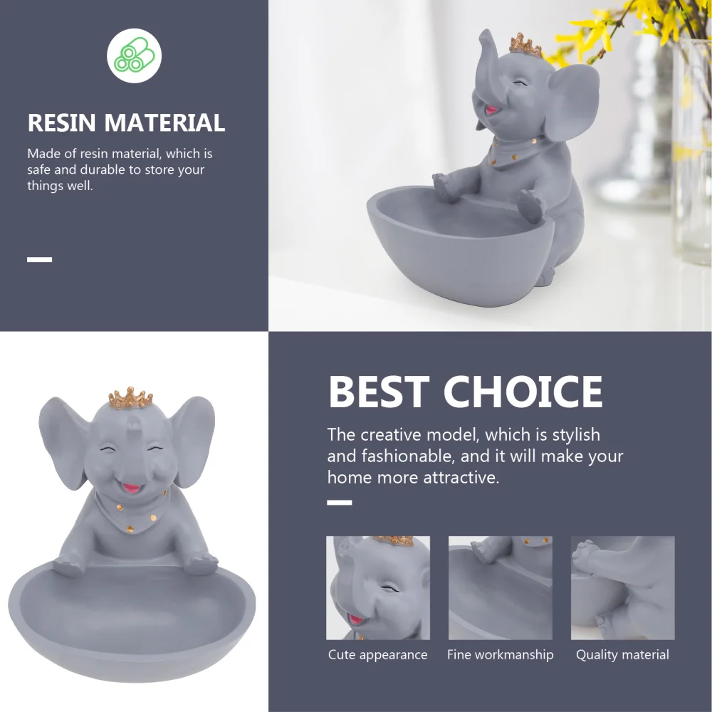 

1pc Candy Container Resin Key Storage Box Home Desktop Decoration (Gray)