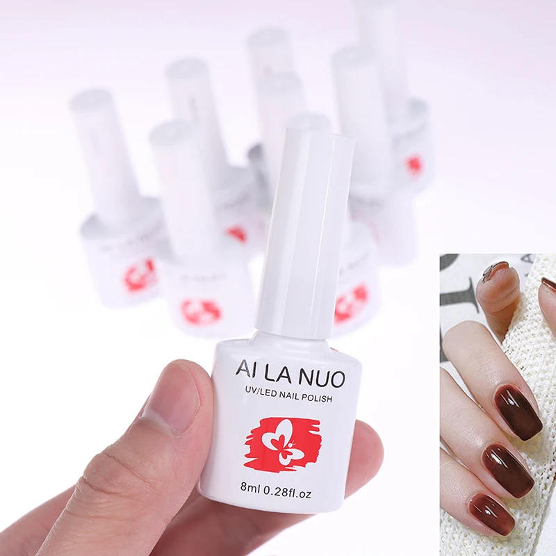 

8ML Dull Color Nail Gel Polish Translucent Manicuring Nail Enamel Amber Gel UV