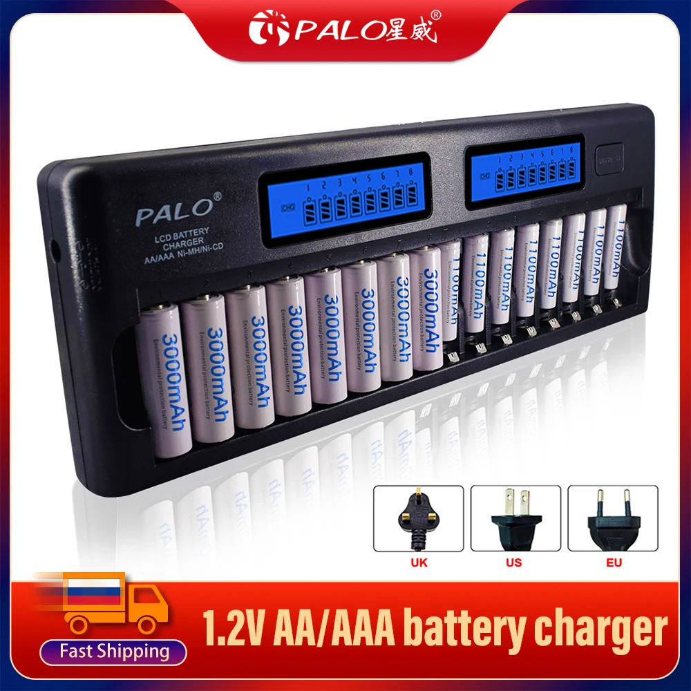 

4-48 Slots Fast Smart Charger LCD display Built-In IC Protection Intelligent Rapid Battery Charger for 1.2V AA AAA Ni-MH NiCd