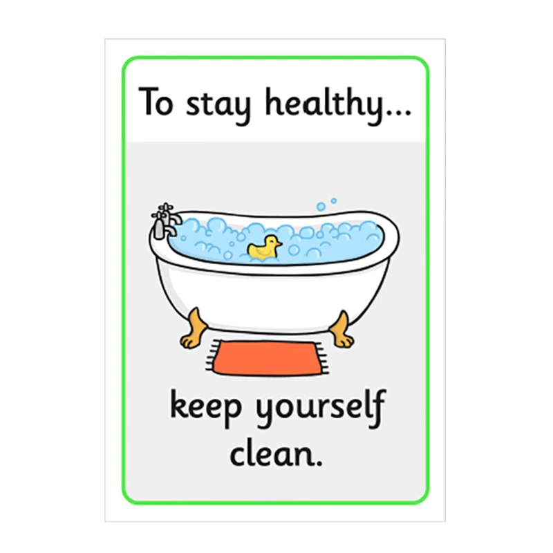 10 шт. английские детские флэш-карты хорошие привычки чтобы сохранить здоровый А4