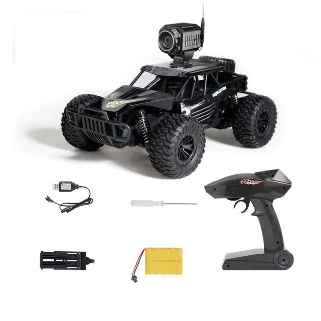 Black with Camera 1:12 Электрический 2,4G RC автомобиль Рок Гусеничный пульт дистанционного управления игрушечные машинки 25 км/ч на радио с камерой управления светодиодный привод внедорожные игрушки - Цвет: Black with Camera