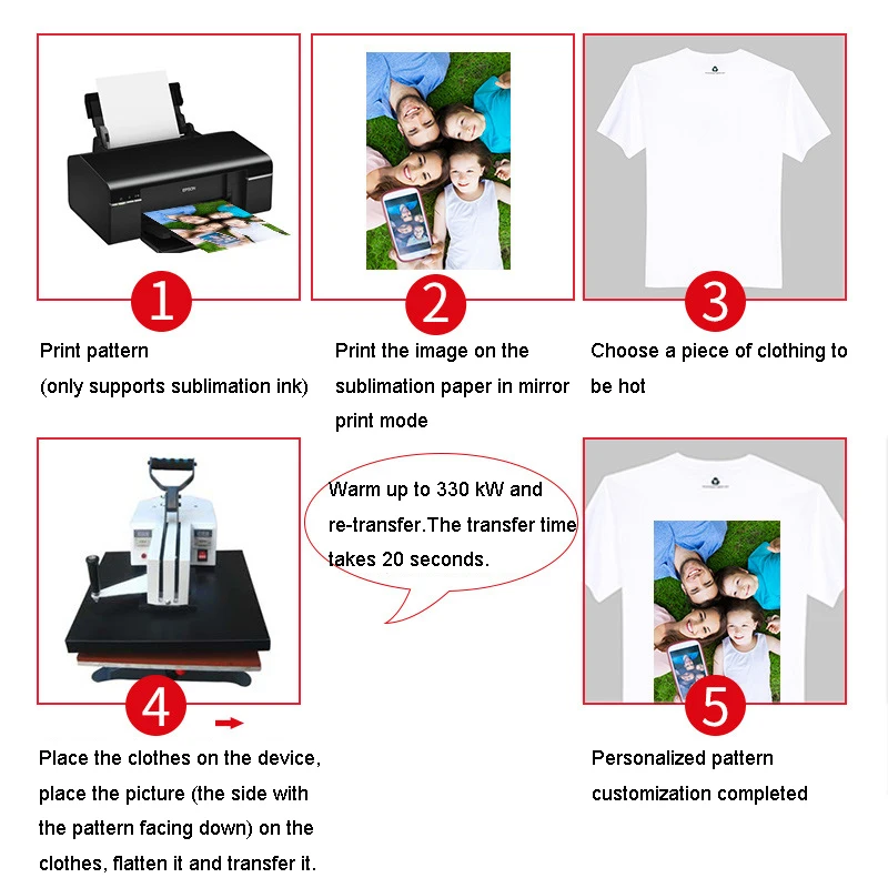 100 листов А4 А суб 125 г термопереводная печатная бумага быстросохнущая для DIY