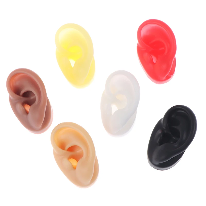 

1Pcs New Silicone Ear Model Professional Practice Piercing Tools Earring Ear Stud Display Tools Can Be Reused Body Jewelry