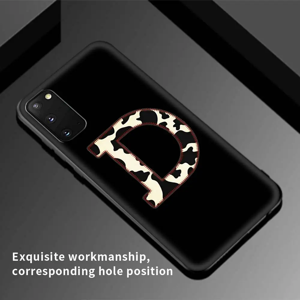 

Cow Alphabet Case For Samsung Galaxy S20 FE S21 S10 S8 S9 Plus Note 20 Ultra 9 810 Lite Black Shell Phone Tampa Sac