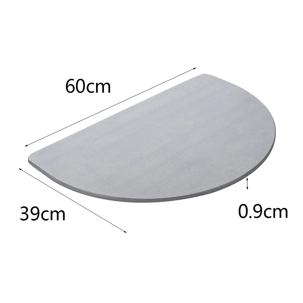 

ADOREHOUSE Semicircle Bed Mat Quick Dry Diatomite Earth Bath Mat Shower Pad Floor Mat Rug Bathroom Accessories