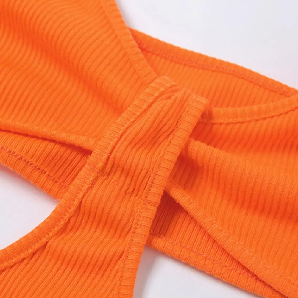 

Bodycon Dress Hollow Skin-friendly Polyester Spaghetti Strap Backless Skirt for Travel