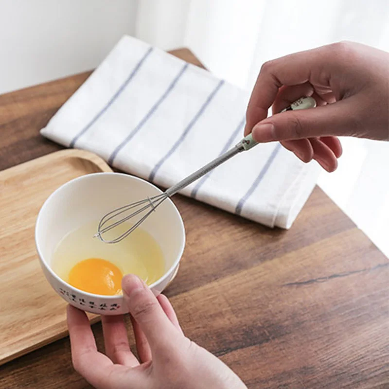 Венчик ручной из нержавеющей стали для взбивания яиц мешалка с шариком кухонная