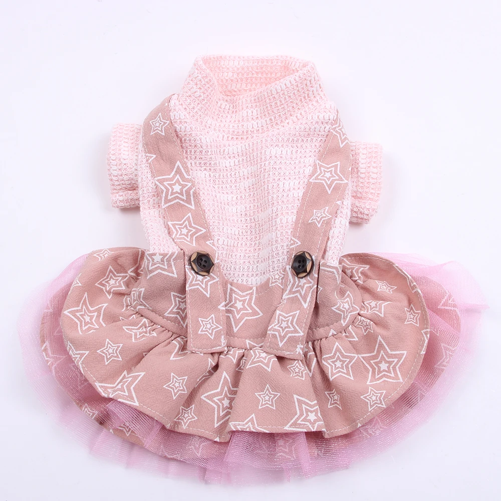 Маленькая собака кошка платье/комбинезон Звезды Дизайн Pet футболка со щенком