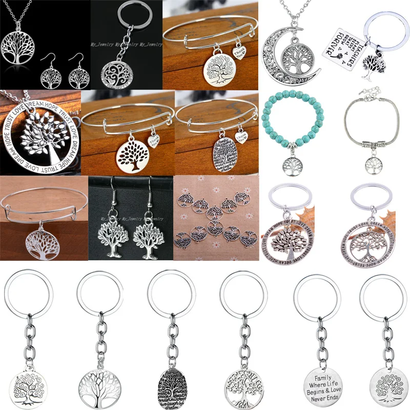 Брелок Древо жизни для мужчин и женщин кольцо с подвеской в виде семьи друзей дня