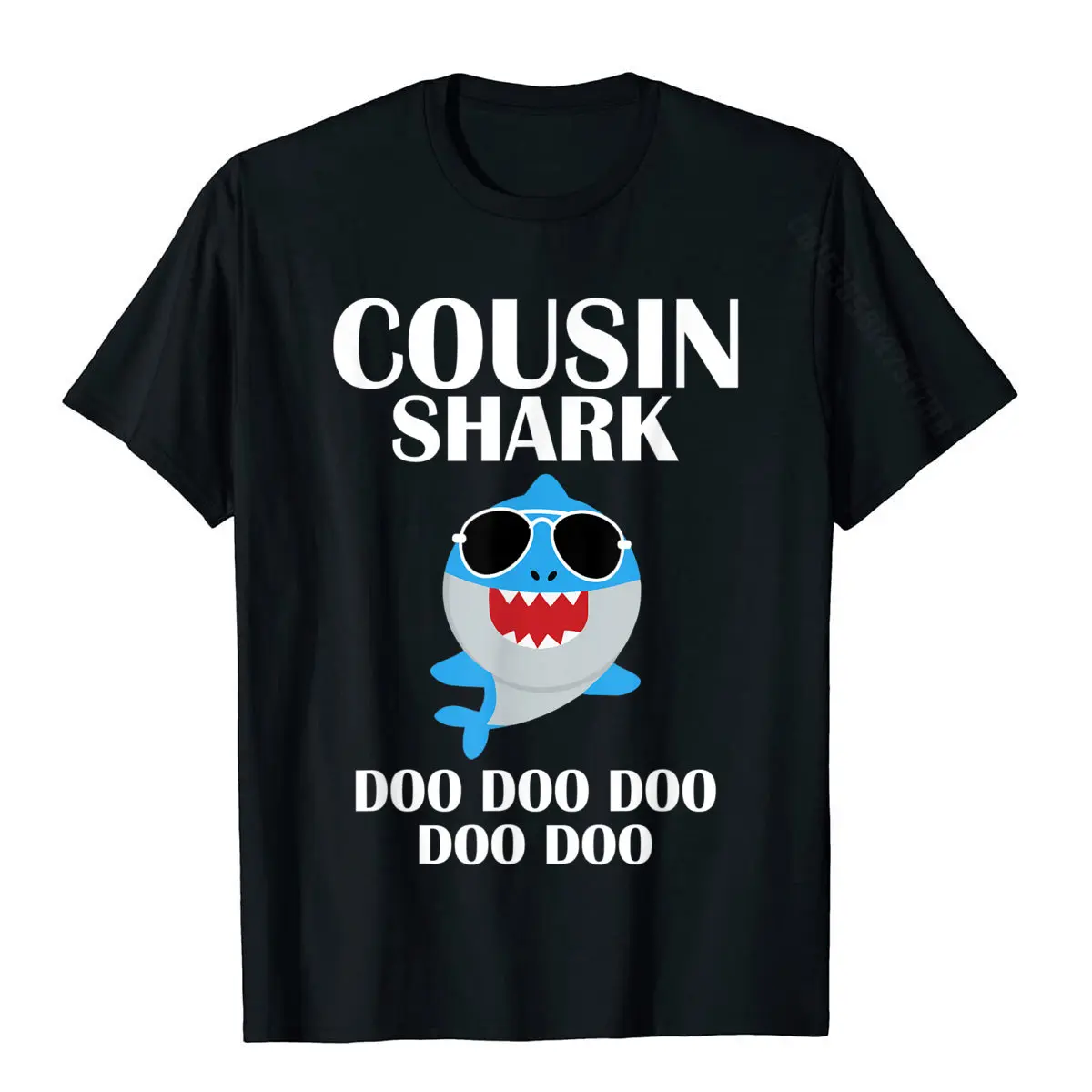 Cousin Shark T-Shirt Doo Doo Doo Funny Cousin Christmas T-Shirt Dominant Normal Tshirts Cotton Men's T Shirt Design