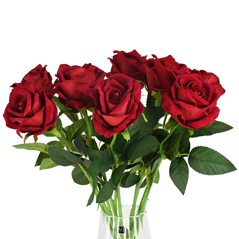 

3pcs Single Artificial Rose Flowers DIY Floral Bouquet Fake Rose Flower Wedding Decoration Home Decor Artificial Rose Gifts