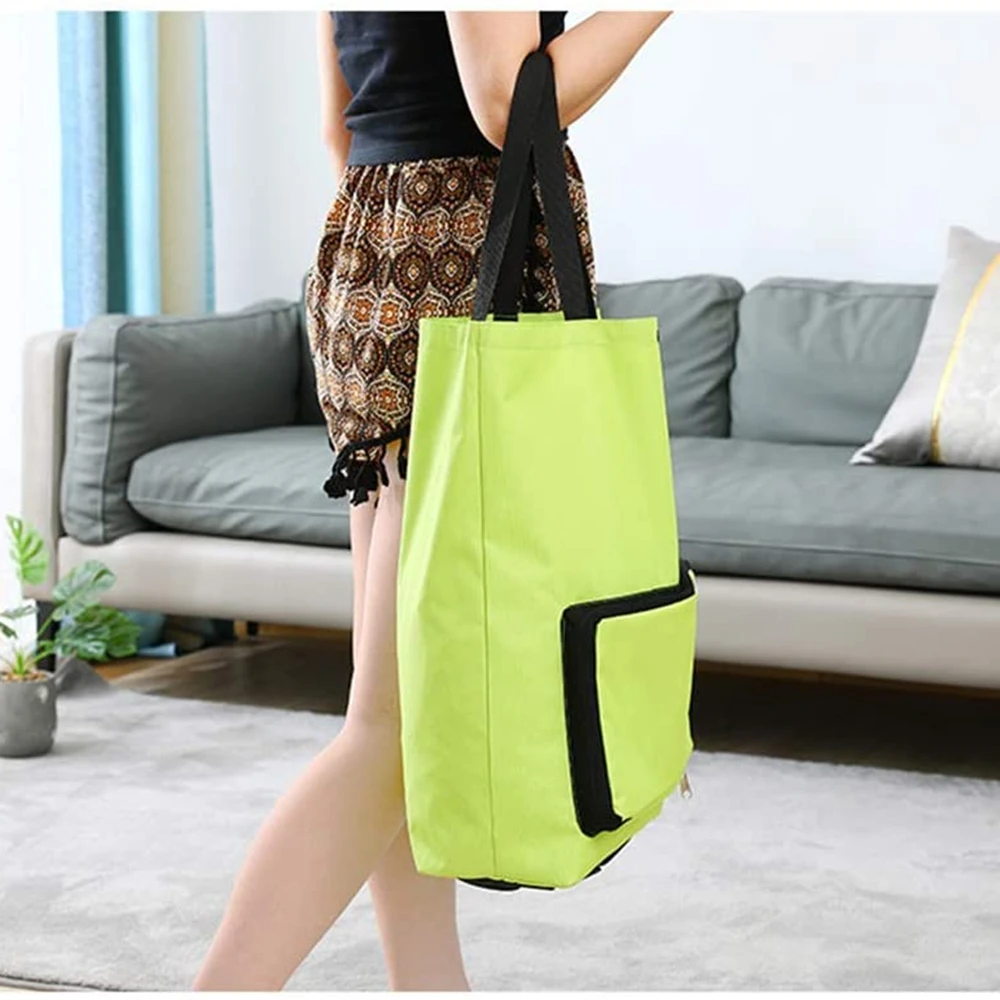 

Portable Shopping Cart Handbag Storage Bag Multi-Function Oxford Folable Tote Reusable Grocery Bags with Wheels Rolling