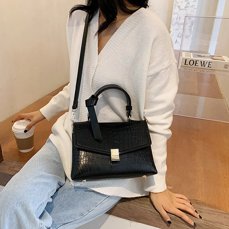 

Stone Pattern Leather Crossbody Bags For Women 2020 New Fashion Small Shoulder Bags Female Handbags And Purse With Handle Totes