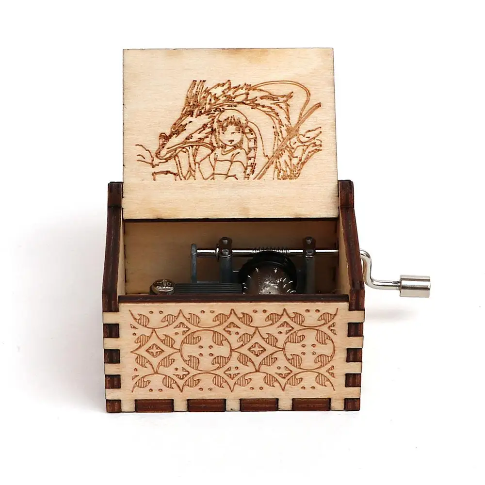 Wooden Hand-Cranked Music Box Antique Carved Spirited Away Zelda Birthday Gift Home Decoration | Дом и сад