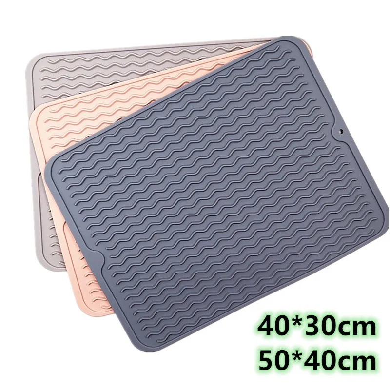 

Large Multifuctional Silicone Protection Drying Mat Heat Insulation Holder Dish Cup Draining Pad Table Placemat Tray Kitchenware