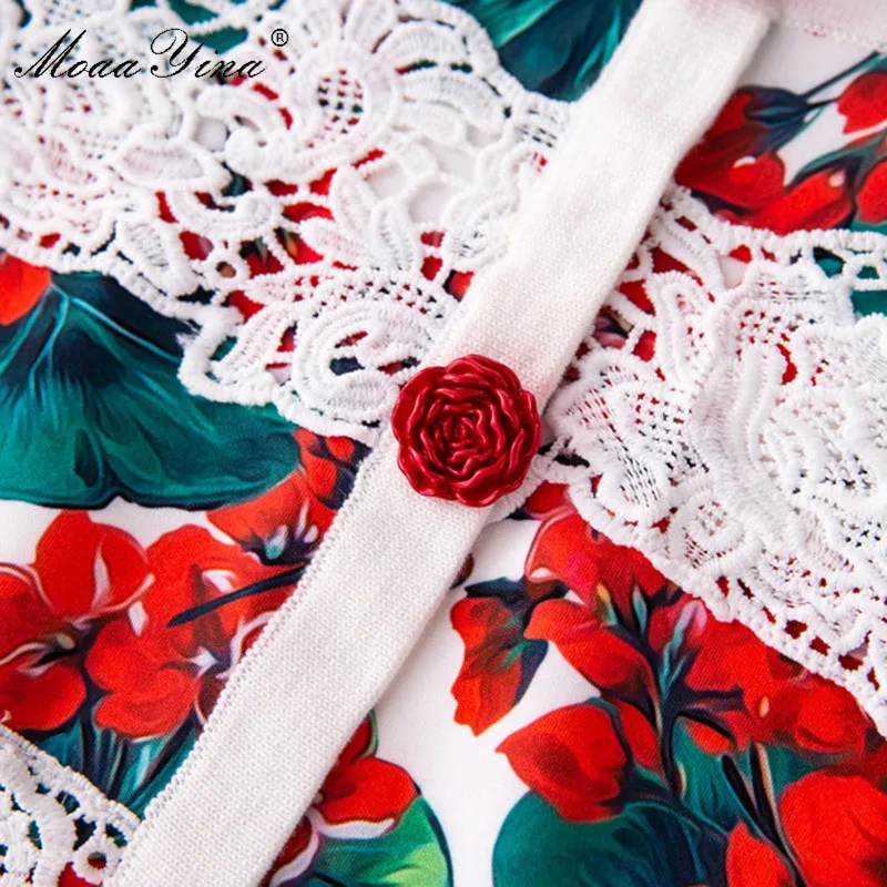 MoaaYina Модный комплект осенний женский длинный рукав кружево розовая кнопка