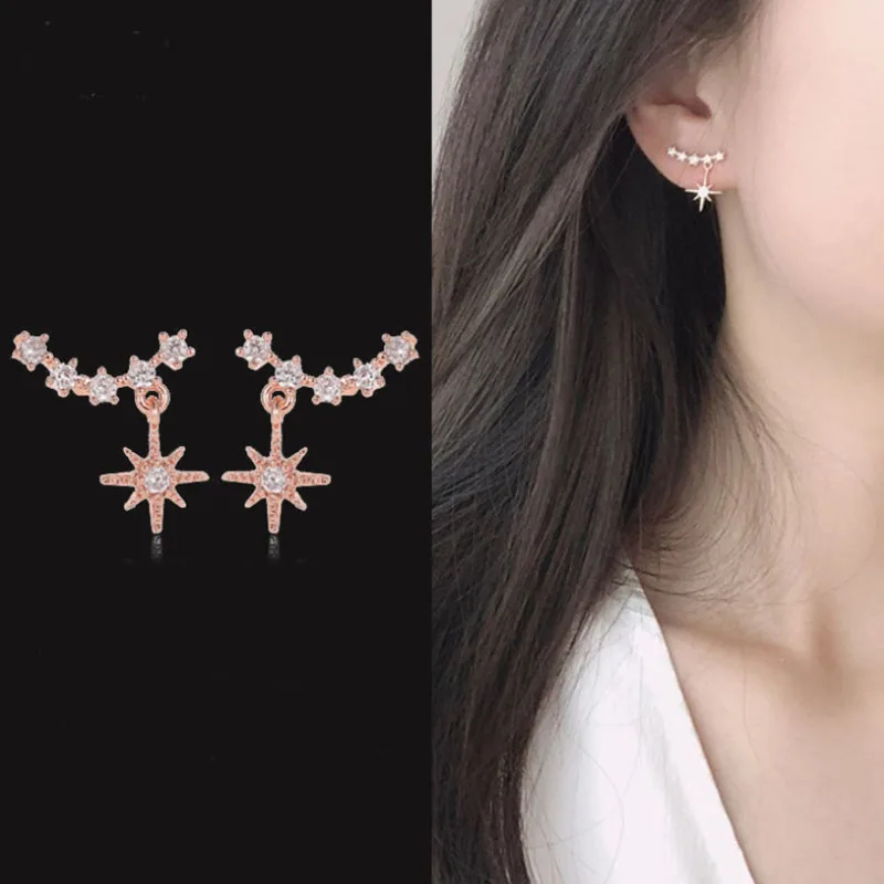 С украшением в виде кристаллов звёздные серьги с геометрическим рисунком