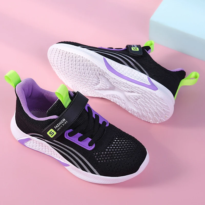 Детские сетчатые кроссовки для девочек Повседневная модная спортивная обувь