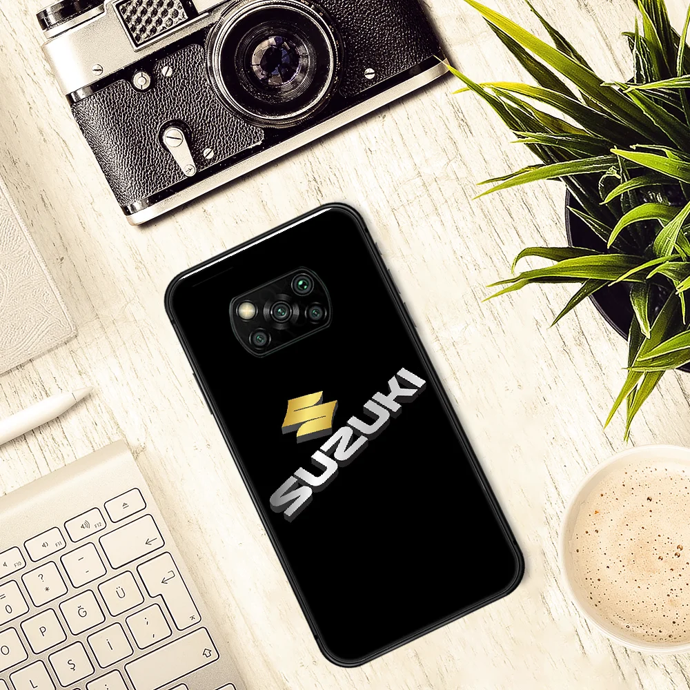 

S Motorcycle Suzuki R Phone case Cover Hull For Xiaomi Mi A2 A3 8 9 9T Note 10 Se Lite Pro black Waterproof Tpu Shell Painting