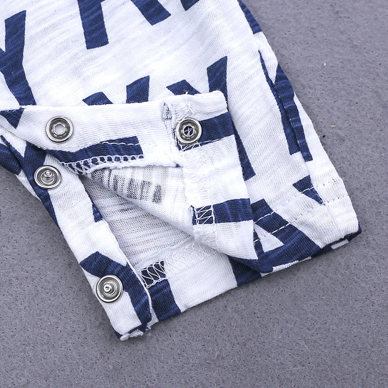 

2021 Summer Newborn Short-Sleeved Jumpsuit Baby Boys Girls Letter Print Solid Color Romper For 0-18 Months
