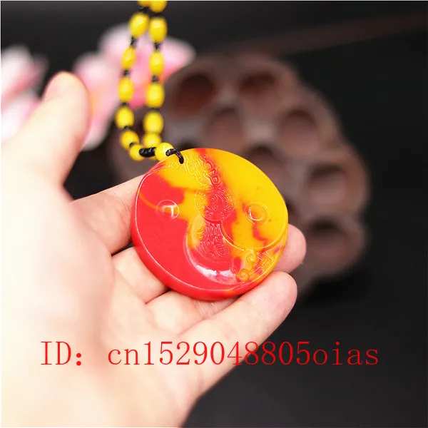 Натуральный красный желтый Нефритовый камень подвеска в виде Сплетницы Тай Чи