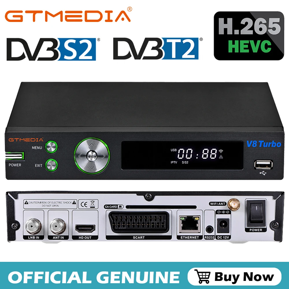 Спутниковый ресивер GTmedia V8 Turbo ТВ-приставка декодер HD DVB S2X T2 кабель 1080P поддержка M3U