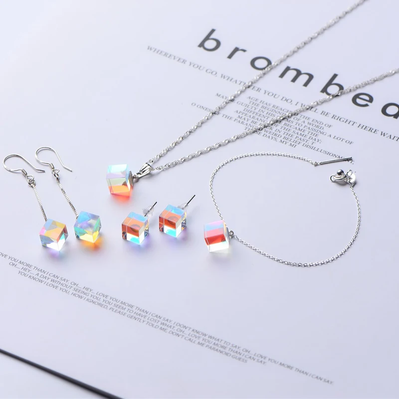 Light Cube Four-piece Set As A Gift To Friends and Family Sterling Silver Decoration |