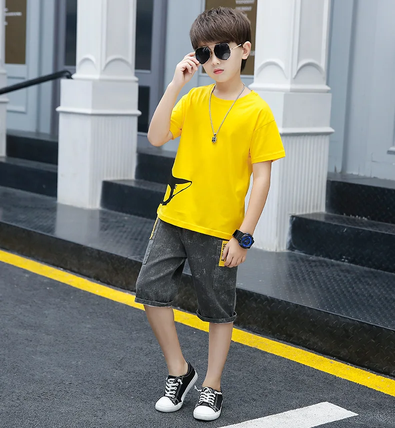 

Boys' Summer Suits 2020 New Fashion Kids Boys' Short Sleeve T-shirt + Casual Pants Clothing sets