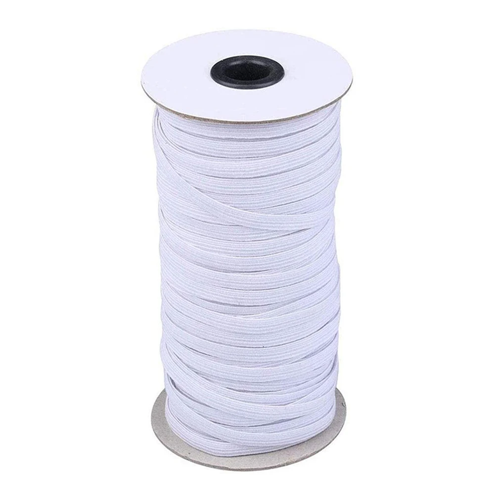 

70/100/200 Yards Briaded Elastic Band Rope 6mm Heavy Stretch High Elasticity Knit Spool for Sewing Crafts Sewing Accessories
