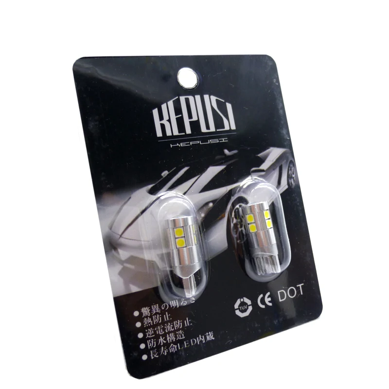 

2PCS 3030 SMD 500LM T10 W5W LED Car Clearance Light Reading Lamp Auto Vehicle Dome Door Bulb Accessories Pure White 6000K 12-24V