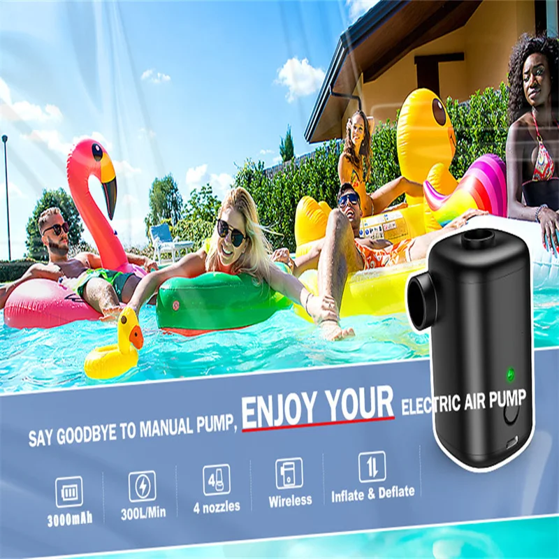 

Mini Electric Portable Vehicle Vacuum Filling Air Pump Household Outdoor Air Cushion Bed Swimming Ring Wireless Vacuum Pump