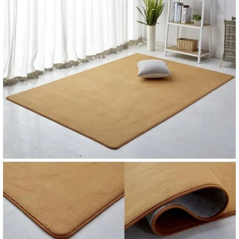 

Modern Short Plush Rugs and Carpets for Home Living Room Table Mat Anti-slip Floor Rugs for Bedroom Solid Color Rugs