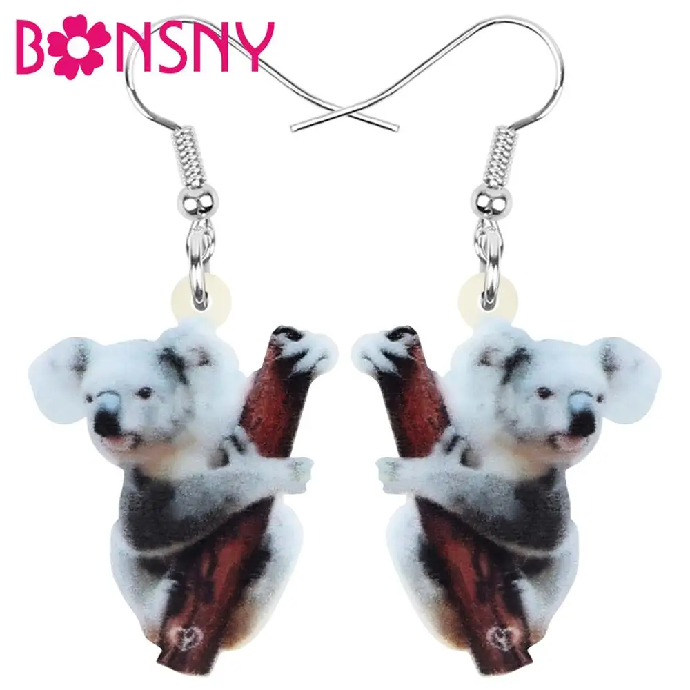 Акриловые австралийские серьги Koala Bonsny Висячие ювелирные изделия с животными для