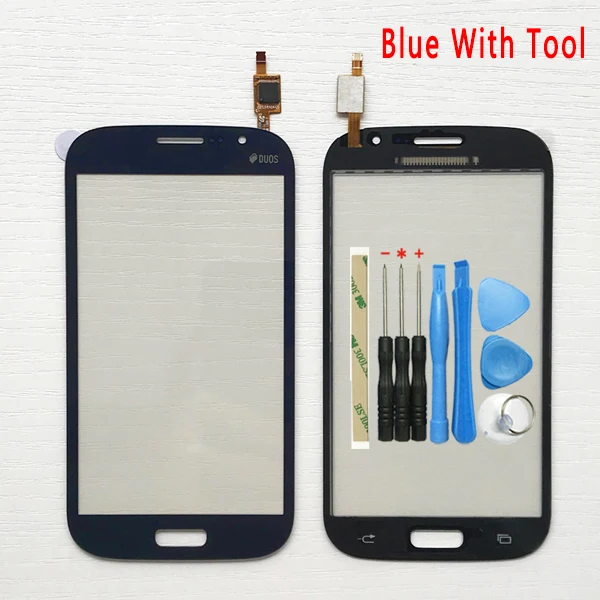 Для samsung Galaxy Grand GT i9082 i9080 Neo i9060 i9062 i9063 Plus i9060i сенсорный экран дигитайзер Передняя стеклянная сенсорная панель - Цвет: Blue With Tool