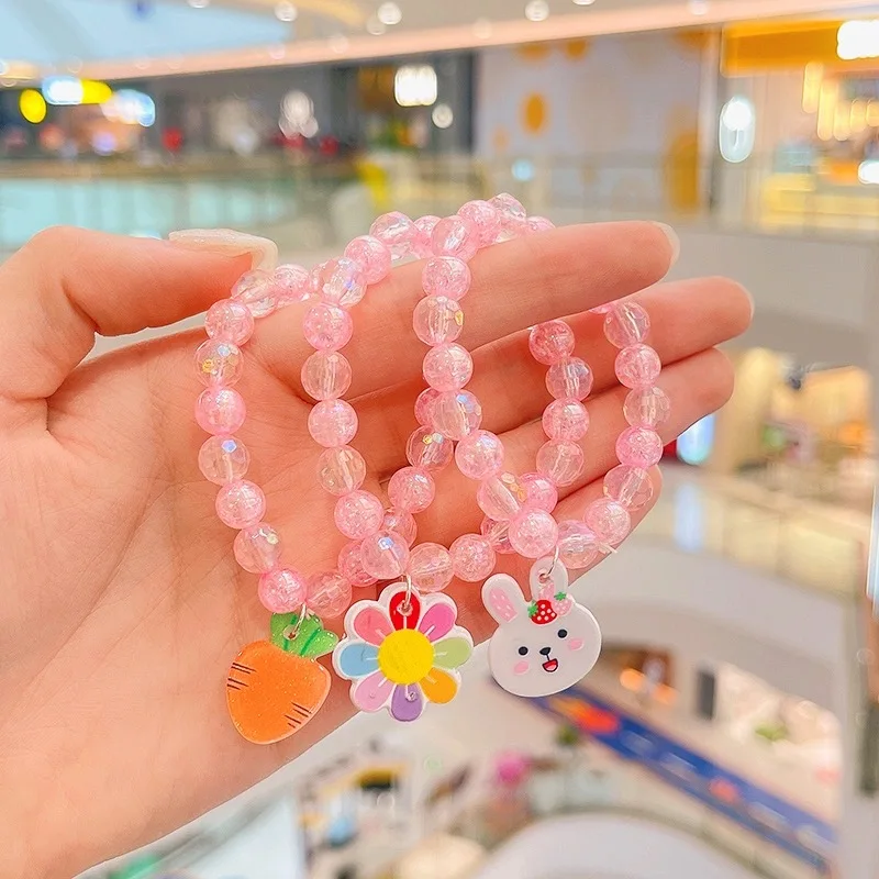 

3Pcs/set Girls Jewelry Cartoon Wood Beads Bracelets Children Bracelets Cute Animal Fruits Bracelets Kids Bracelets Party Gift