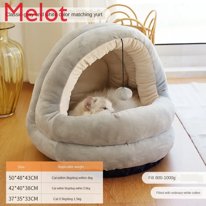 

Cat Nest Four Seasons Universal Winter Warm Kennel Closed Mongolian Cat Nest Pet Supplies Removable and Washable Cat Supplies