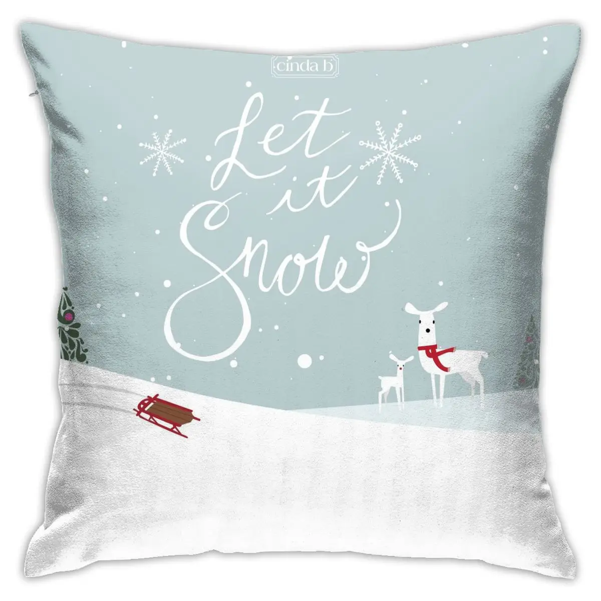 

Snowman Cushion Cover Polyester 3D Snowman Printed Pillow Case Decorative Sofa color Pillowcover