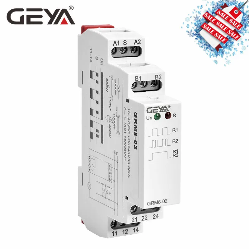 GEYA GRM8 din-рейка электронное реле с фиксацией Реле памяти импульсное реле SPDT 16A шаговое реле AC230V или AC/DC12-240V