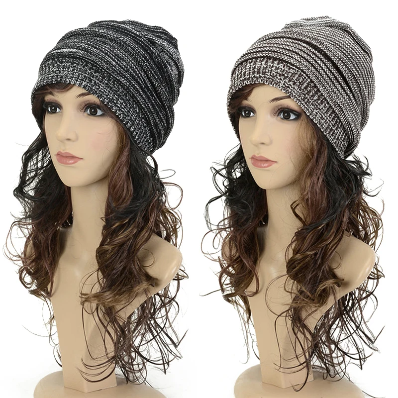 Вязаная шапка для мужчин и женщин повседневная Зимняя Шапка бини теплая