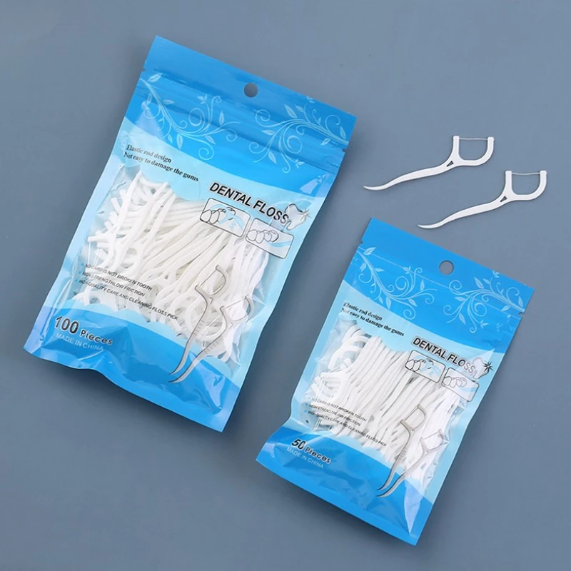 

50/100pcs Dental Flosser Picks Toothpicks Teeth Stick Tooth Cleaning Interdental Brush Dental Floss Pick Oral Hygiene Care