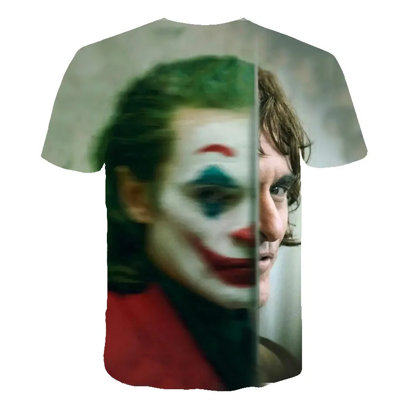

2021 new hot sale clown T-shirt men's clown face 3D printing fashion T-shirt cool wild character Harajuku T-shirt