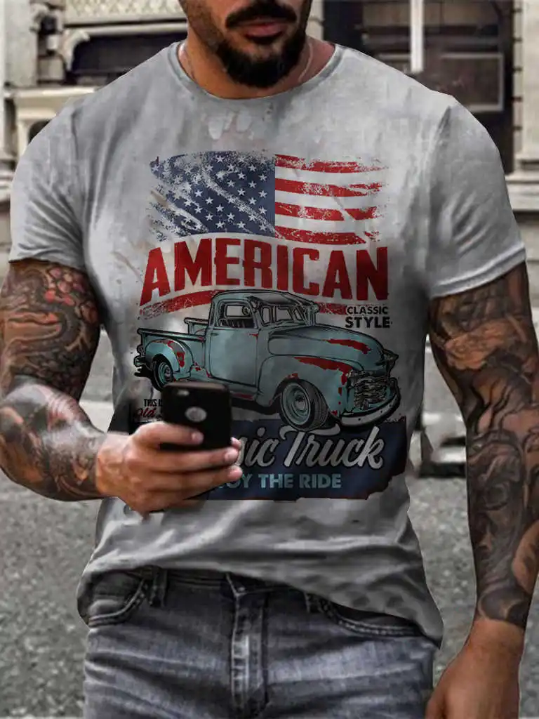 

2021 Hot Sale Men's Hip Hop T-shirt Casual Harajuku T-shirt Summer Short Sleeve Loose Top T-shirt type - 869