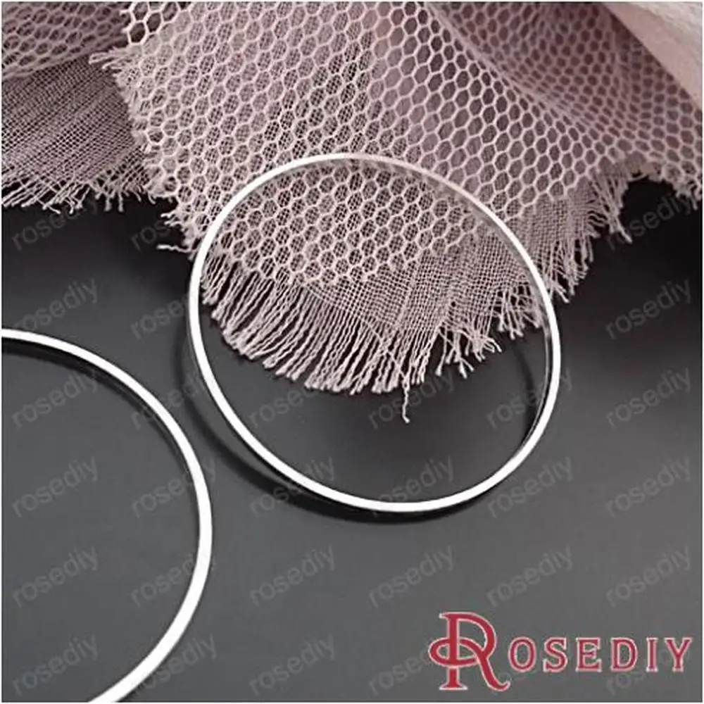 Закрытые посеребренные латунные кольца для бижутерии Rosediy