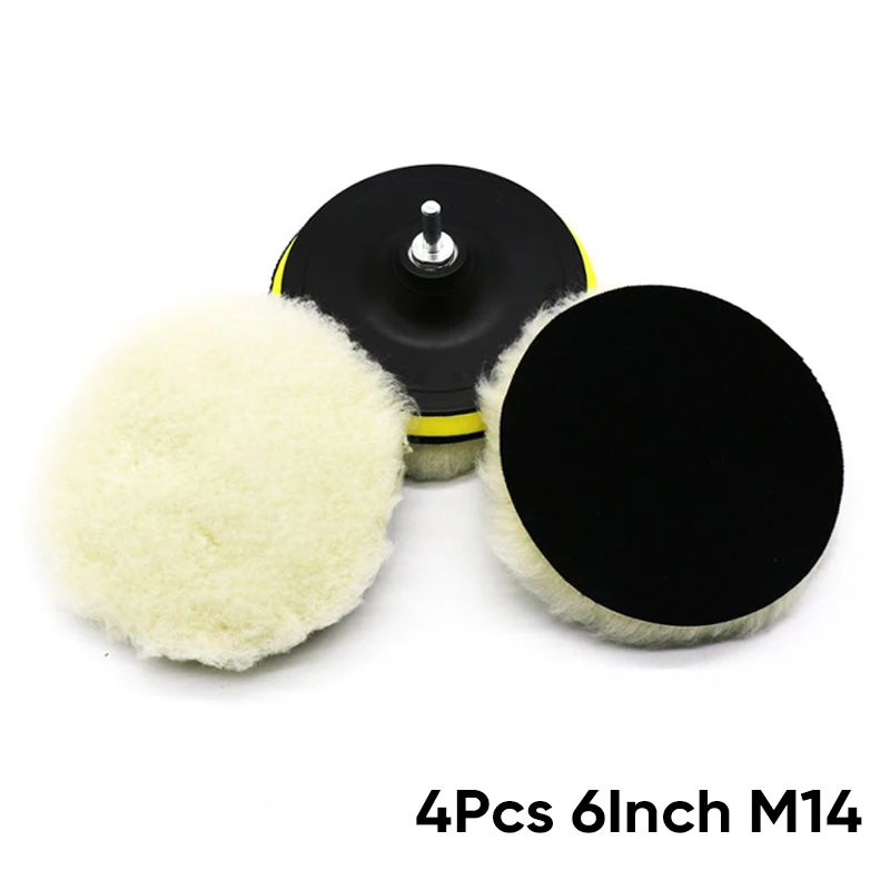 

3pcs/Set 6 Car Polishing Buffer Wool Wheel Waxing Pad+1x M14 Drill Adapter Kit