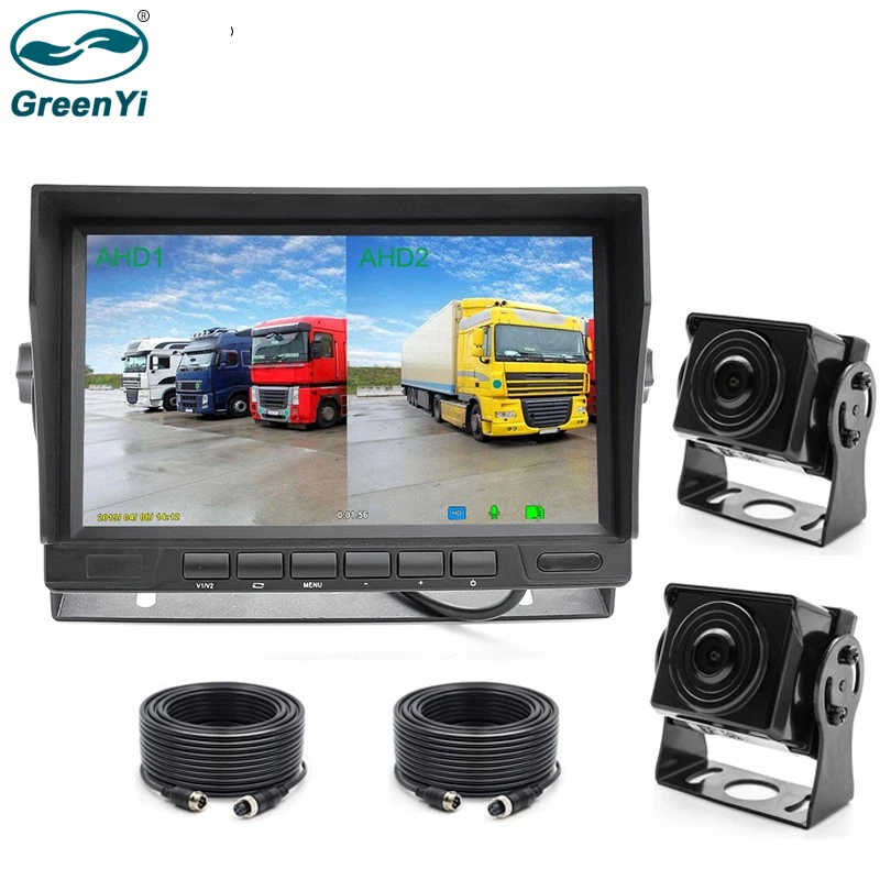 Автомобильный видеорегистратор GreenYi 7 дюймовый IPS экран HD AHD 1024*600P монитор с 2