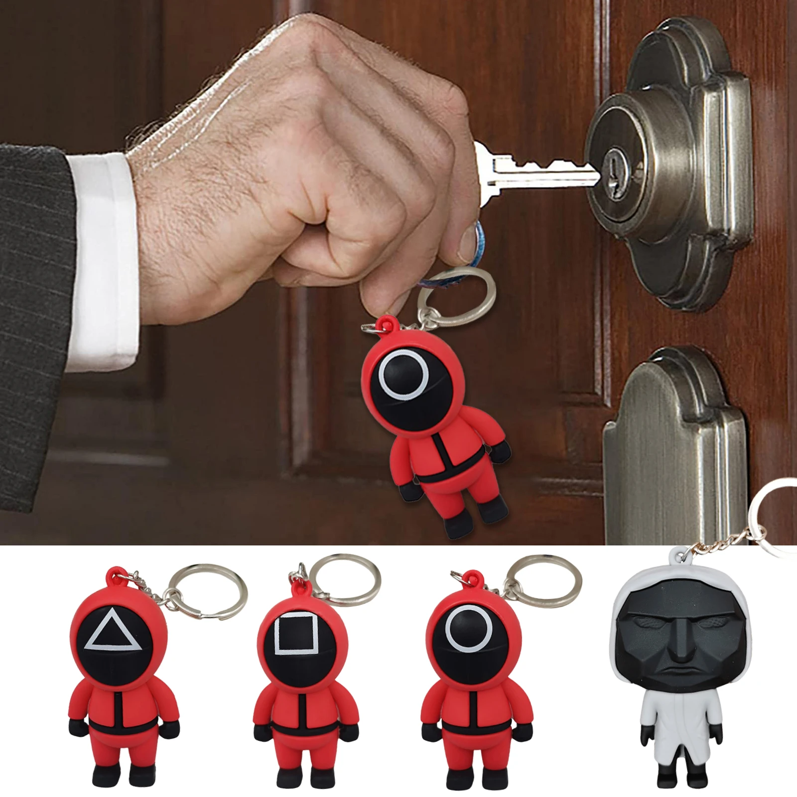 Брелок для ключей в виде милых мультяшных солдат треугольной серии креативные