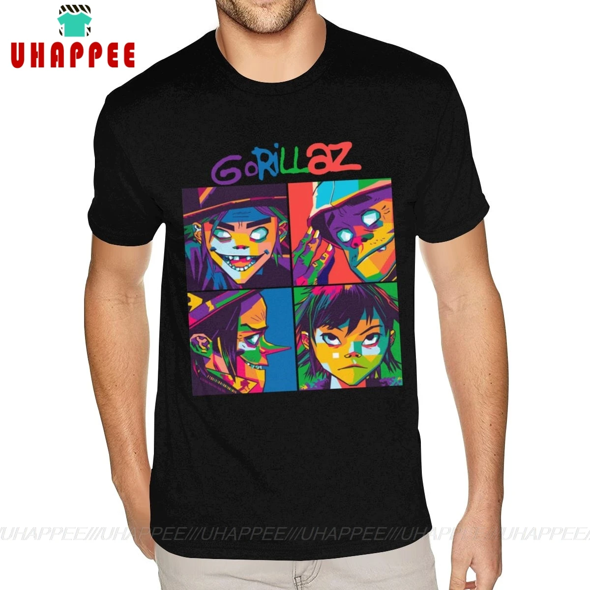 

Качественные футболки Gorillaz, мужские черные футболки большого размера