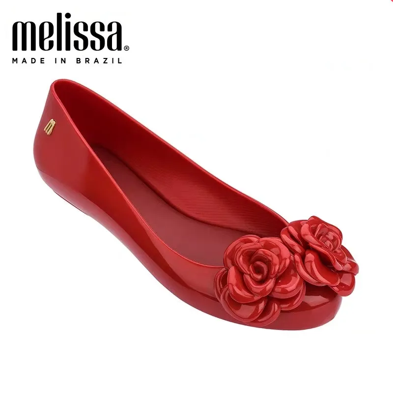Melissa/обувь; женские прозрачные сандалии; летние женские сандалии; женская обувь Melissa; нескользящие женские сандалии; дышащие; Размеры 35-39 - Цвет: red