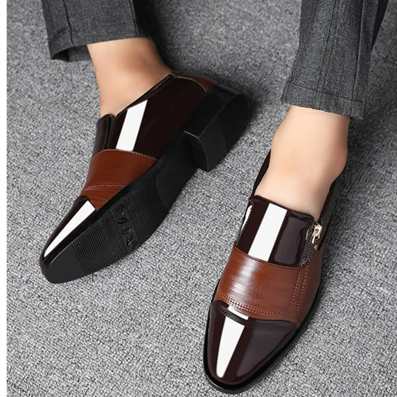 Мужские деловые туфли из ПУ кожи с острым носком | Обувь