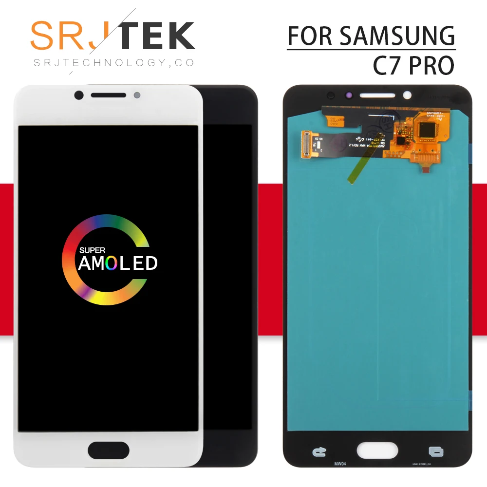 OLED/TFT Srjtek для samsung Galaxy C7 Pro дисплей ЖК сенсорный дигитайзер сенсор стекло сборка для samsung Galaxy C7 Pro C7010 ЖК